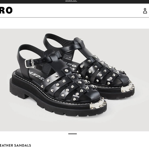 Sandro Olys Leather Sandal - Picture 1 of 6